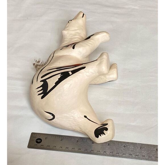 Native American Pottery Bear Sculpture Handmade Painted -Signed 11'' U1771 - Picture 10 of 11